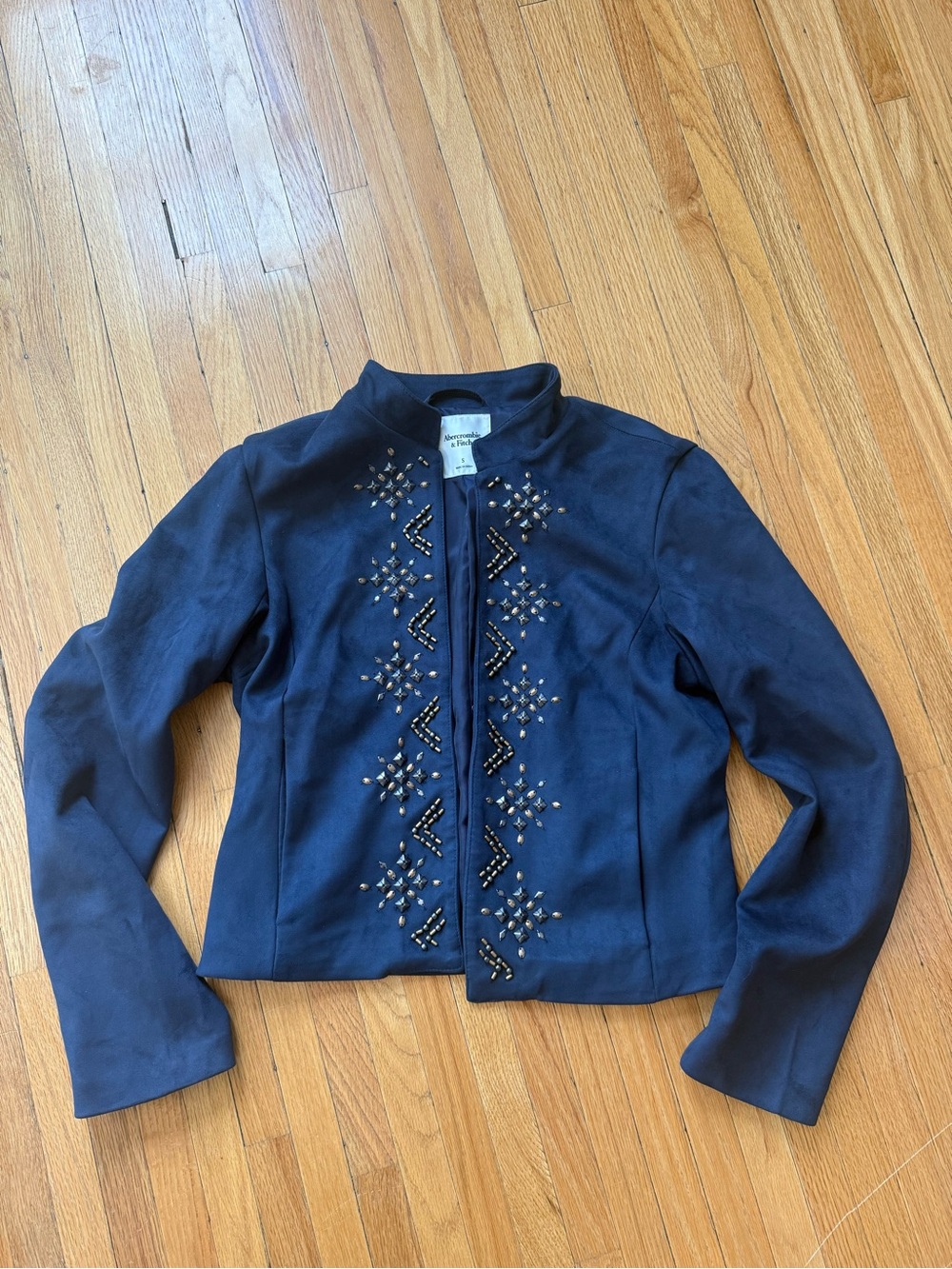Abercrombie Vegan Suede Embellished Jacket